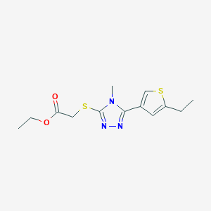 molecular formula C13H17N3O2S2 B6071387 ethyl {[5-(5-ethyl-3-thienyl)-4-methyl-4H-1,2,4-triazol-3-yl]thio}acetate 