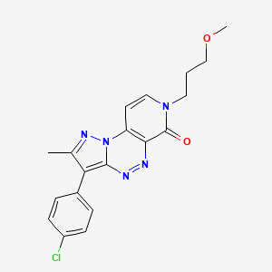 molecular formula C19H18ClN5O2 B6071425 3-(4-chlorophenyl)-7-(3-methoxypropyl)-2-methylpyrazolo[5,1-c]pyrido[4,3-e][1,2,4]triazin-6(7H)-one 