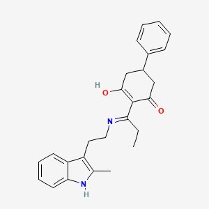 2-(1-{[2-(2-methyl-1H-indol-3-yl)ethyl]amino}propylidene)-5-phenylcyclohexane-1,3-dione