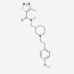 molecular formula C20H28N4O2S B6071462 N-({1-[2-(4-methoxyphenyl)ethyl]-3-piperidinyl}methyl)-N,4-dimethyl-1,2,3-thiadiazole-5-carboxamide 