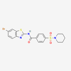 N-(6-bromo-1,3-benzothiazol-2-yl)-4-(1-piperidinylsulfonyl)benzamide