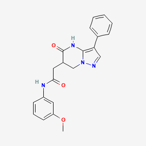 molecular formula C21H20N4O3 B6071487 N-(3-methoxyphenyl)-2-(5-oxo-3-phenyl-4,5,6,7-tetrahydropyrazolo[1,5-a]pyrimidin-6-yl)acetamide 