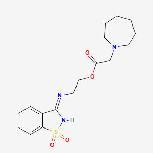 2-[(1,1-dioxido-1,2-benzisothiazol-3-yl)amino]ethyl 1-azepanylacetate