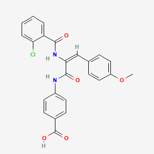 molecular formula C24H19ClN2O5 B6071493 4-{[2-[(2-chlorobenzoyl)amino]-3-(4-methoxyphenyl)acryloyl]amino}benzoic acid 
