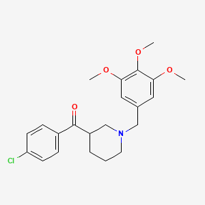 molecular formula C22H26ClNO4 B6071518 (4-chlorophenyl)[1-(3,4,5-trimethoxybenzyl)-3-piperidinyl]methanone 