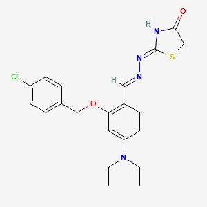 2-[(4-chlorobenzyl)oxy]-4-(diethylamino)benzaldehyde (4-oxo-1,3-thiazolidin-2-ylidene)hydrazone