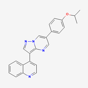 molecular formula C24H20N4O B607154 4-[6-(4-丙-2-氧苯基)吡唑并[1,5-a]嘧啶-3-基]喹啉 CAS No. 1206711-16-1