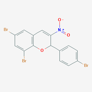 molecular formula C15H8Br3NO3 B607156 6,8-二溴-2-(4-溴苯基)-3-硝基-2H-色烯 CAS No. 1685280-21-0