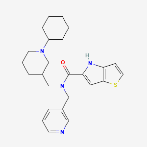 molecular formula C25H32N4OS B6071563 N-[(1-cyclohexyl-3-piperidinyl)methyl]-N-(3-pyridinylmethyl)-4H-thieno[3,2-b]pyrrole-5-carboxamide 