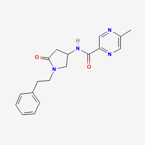 molecular formula C18H20N4O2 B6071565 5-methyl-N-[5-oxo-1-(2-phenylethyl)-3-pyrrolidinyl]-2-pyrazinecarboxamide 