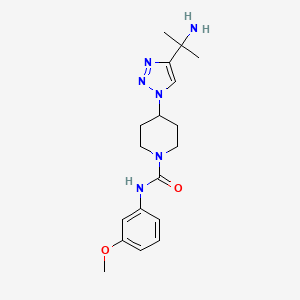 molecular formula C18H26N6O2 B6071585 4-[4-(1-amino-1-methylethyl)-1H-1,2,3-triazol-1-yl]-N-(3-methoxyphenyl)-1-piperidinecarboxamide 