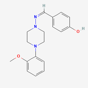 molecular formula C18H21N3O2 B6071618 4-({[4-(2-methoxyphenyl)-1-piperazinyl]imino}methyl)phenol 