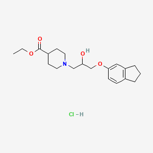 molecular formula C20H30ClNO4 B6071637 ethyl 1-[3-(2,3-dihydro-1H-inden-5-yloxy)-2-hydroxypropyl]-4-piperidinecarboxylate hydrochloride 