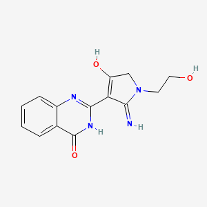 molecular formula C14H14N4O3 B6071663 2-[2-amino-1-(2-hydroxyethyl)-4-oxo-4,5-dihydro-1H-pyrrol-3-yl]-4(3H)-quinazolinone 