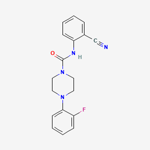 molecular formula C18H17FN4O B6071686 N-(2-cyanophenyl)-4-(2-fluorophenyl)piperazine-1-carboxamide 