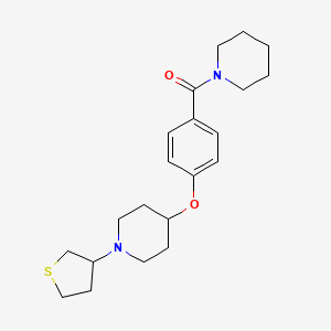 molecular formula C21H30N2O2S B6071692 4-[4-(1-piperidinylcarbonyl)phenoxy]-1-(tetrahydro-3-thienyl)piperidine 