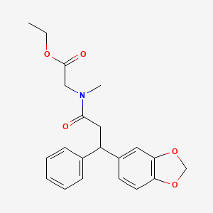 ethyl N-[3-(1,3-benzodioxol-5-yl)-3-phenylpropanoyl]-N-methylglycinate