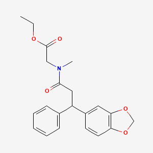 molecular formula C21H23NO5 B6071773 ethyl N-[3-(1,3-benzodioxol-5-yl)-3-phenylpropanoyl]-N-methylglycinate 