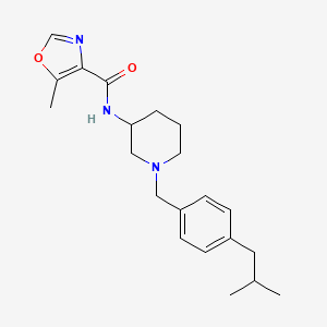molecular formula C21H29N3O2 B6071781 N-[1-(4-isobutylbenzyl)-3-piperidinyl]-5-methyl-1,3-oxazole-4-carboxamide 