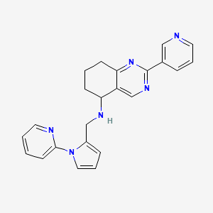 molecular formula C23H22N6 B6071804 2-(3-pyridinyl)-N-{[1-(2-pyridinyl)-1H-pyrrol-2-yl]methyl}-5,6,7,8-tetrahydro-5-quinazolinamine 