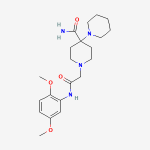 molecular formula C21H32N4O4 B6071807 1'-{2-[(2,5-dimethoxyphenyl)amino]-2-oxoethyl}-1,4'-bipiperidine-4'-carboxamide 