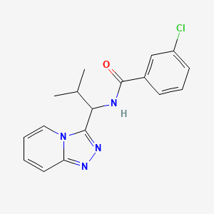 molecular formula C17H17ClN4O B6071814 3-chloro-N-(2-methyl-1-[1,2,4]triazolo[4,3-a]pyridin-3-ylpropyl)benzamide 