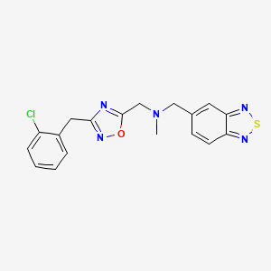 molecular formula C18H16ClN5OS B6071822 (2,1,3-benzothiadiazol-5-ylmethyl){[3-(2-chlorobenzyl)-1,2,4-oxadiazol-5-yl]methyl}methylamine 