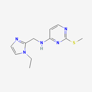 molecular formula C11H15N5S B6071834 N-[(1-ethyl-1H-imidazol-2-yl)methyl]-2-(methylthio)-4-pyrimidinamine 