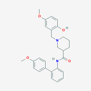 molecular formula C27H30N2O4 B6071837 1-(2-hydroxy-5-methoxybenzyl)-N-(4'-methoxy-2-biphenylyl)-3-piperidinecarboxamide 