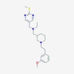 molecular formula C23H34N4OS B6071845 N-({1-[2-(3-methoxyphenyl)ethyl]-3-piperidinyl}methyl)-N-{[2-(methylthio)-5-pyrimidinyl]methyl}ethanamine 