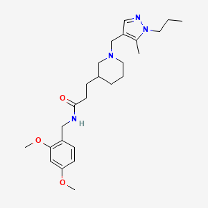 molecular formula C25H38N4O3 B6071863 N-(2,4-dimethoxybenzyl)-3-{1-[(5-methyl-1-propyl-1H-pyrazol-4-yl)methyl]-3-piperidinyl}propanamide 