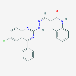 molecular formula C24H16ClN5O B6071874 2-oxo-1,2-dihydro-3-quinolinecarbaldehyde (6-chloro-4-phenyl-2-quinazolinyl)hydrazone 