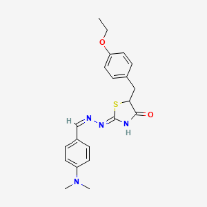 molecular formula C21H24N4O2S B6071886 4-(dimethylamino)benzaldehyde [5-(4-ethoxybenzyl)-4-oxo-1,3-thiazolidin-2-ylidene]hydrazone 