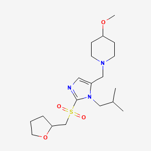 molecular formula C19H33N3O4S B6071887 1-({1-isobutyl-2-[(tetrahydro-2-furanylmethyl)sulfonyl]-1H-imidazol-5-yl}methyl)-4-methoxypiperidine 