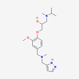 molecular formula C20H32N4O3 B6071892 1-[isopropyl(methyl)amino]-3-(2-methoxy-4-{[methyl(1H-pyrazol-5-ylmethyl)amino]methyl}phenoxy)-2-propanol 