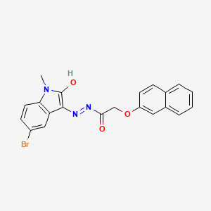 molecular formula C21H16BrN3O3 B6071895 N'-(5-bromo-1-methyl-2-oxo-1,2-dihydro-3H-indol-3-ylidene)-2-(2-naphthyloxy)acetohydrazide 