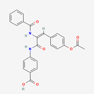 molecular formula C25H20N2O6 B6071899 4-{[3-[4-(acetyloxy)phenyl]-2-(benzoylamino)acryloyl]amino}benzoic acid 