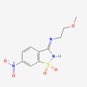 molecular formula C10H11N3O5S B6071908 N-(2-methoxyethyl)-6-nitro-1,2-benzisothiazol-3-amine 1,1-dioxide 