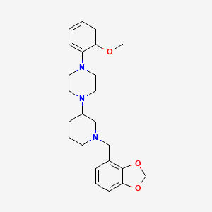 molecular formula C24H31N3O3 B6071923 1-[1-(1,3-benzodioxol-4-ylmethyl)-3-piperidinyl]-4-(2-methoxyphenyl)piperazine 