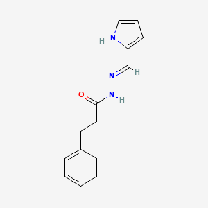 molecular formula C14H15N3O B6071931 3-phenyl-N'-(1H-pyrrol-2-ylmethylene)propanohydrazide 