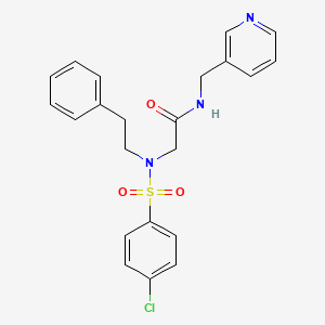 molecular formula C22H22ClN3O3S B6071940 N~2~-[(4-chlorophenyl)sulfonyl]-N~2~-(2-phenylethyl)-N~1~-(3-pyridinylmethyl)glycinamide 