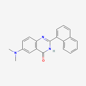 molecular formula C20H17N3O B607196 6-(N,N-二甲氨基)-2-(萘-1-基)-4-喹唑啉酮 CAS No. 1431362-93-4