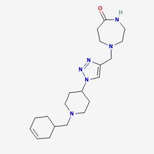 molecular formula C20H32N6O B6071969 1-({1-[1-(3-cyclohexen-1-ylmethyl)-4-piperidinyl]-1H-1,2,3-triazol-4-yl}methyl)-1,4-diazepan-5-one bis(trifluoroacetate) 