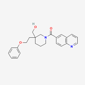 molecular formula C24H26N2O3 B6071992 [3-(2-phenoxyethyl)-1-(6-quinolinylcarbonyl)-3-piperidinyl]methanol 