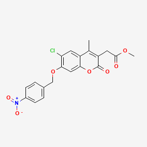 molecular formula C20H16ClNO7 B6072000 methyl {6-chloro-4-methyl-7-[(4-nitrobenzyl)oxy]-2-oxo-2H-chromen-3-yl}acetate 