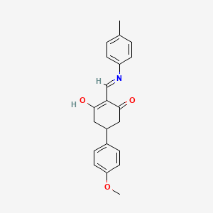 5-(4-methoxyphenyl)-2-{[(4-methylphenyl)amino]methylene}-1,3-cyclohexanedione
