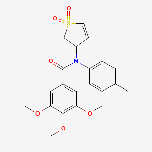 molecular formula C21H23NO6S B6072031 N-(1,1-dioxido-2,3-dihydro-3-thienyl)-3,4,5-trimethoxy-N-(4-methylphenyl)benzamide 