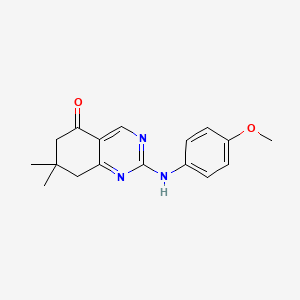 molecular formula C17H19N3O2 B6072040 2-[(4-methoxyphenyl)amino]-7,7-dimethyl-7,8-dihydro-5(6H)-quinazolinone 