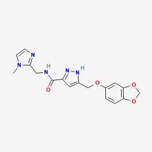 5-[(1,3-benzodioxol-5-yloxy)methyl]-N-[(1-methyl-1H-imidazol-2-yl)methyl]-1H-pyrazole-3-carboxamide