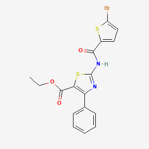 molecular formula C17H13BrN2O3S2 B6072082 ethyl 2-{[(5-bromo-2-thienyl)carbonyl]amino}-4-phenyl-1,3-thiazole-5-carboxylate 